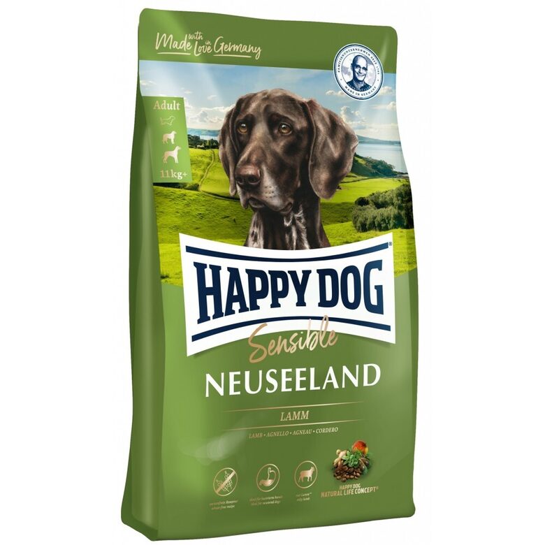 Happy Dog Sensible Neuseeland 4 kg - sausā barība suņiem ar jēra gaļu & rīsiem