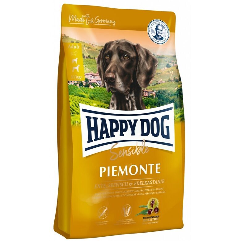 Happy Dog Sensible Piemonte 1 kg - sausā barība suņiem ar pīli, jūras zivīm & kastaņiem