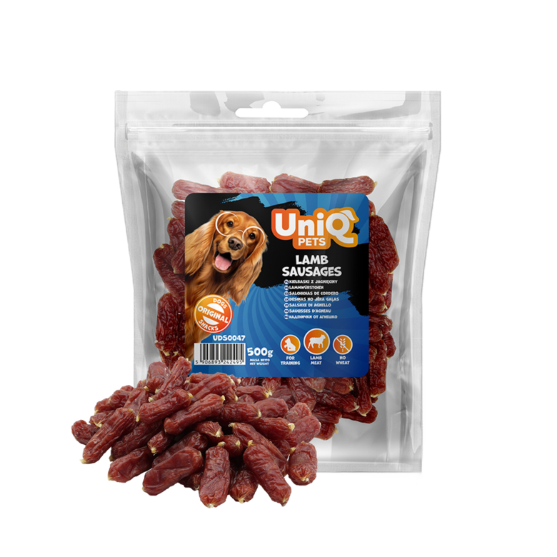 UniQ Pets – Lamb Sausages - Jēra gaļas desiņas, 500 g