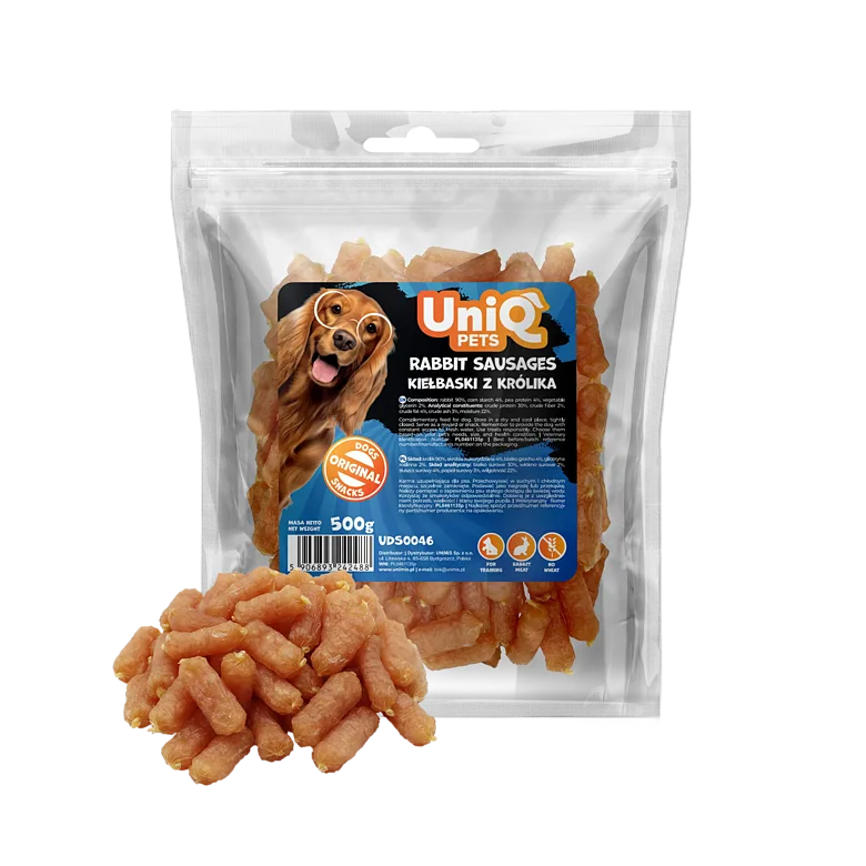 UniQ Pets –Rabbit Sausages - Truša gaļas desiņas, 500 g