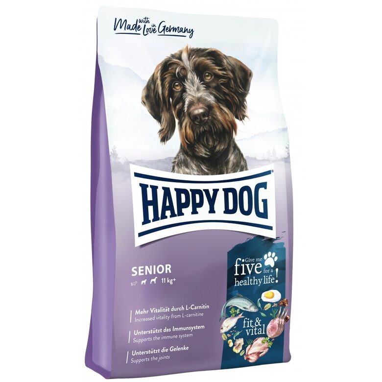 Happy Dog fit & vital - Senior 1 kg - sausā barība suņiem senioriem ar mājputnu, jēru, zivīm, lasi