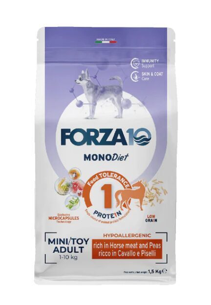 Forza10 Mini & Toy DIET ar zirga gaļu un zirņiem 1.5kg