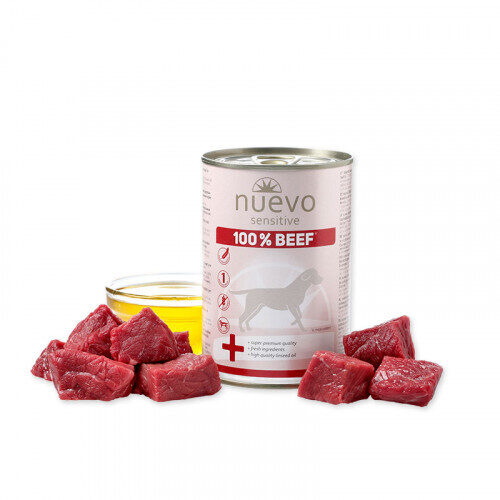Nuevo Sensitive 100% Beef konservi suņiem no svaigas liellopa gaļas 6x400 g