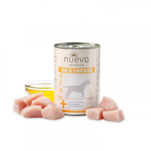 Nuevo Sensitive 100% Chicken konservi suņiem no svaigas vistas gaļas 6x400 g