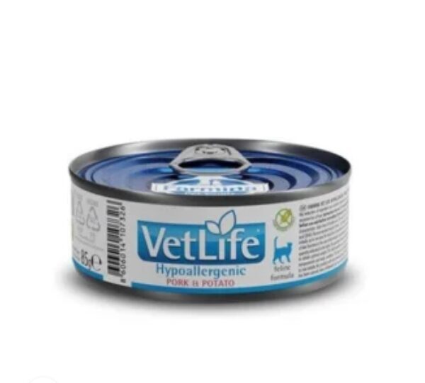 VET LIFE CAT HYPOALLERGENIC PORK & POTATO 85G