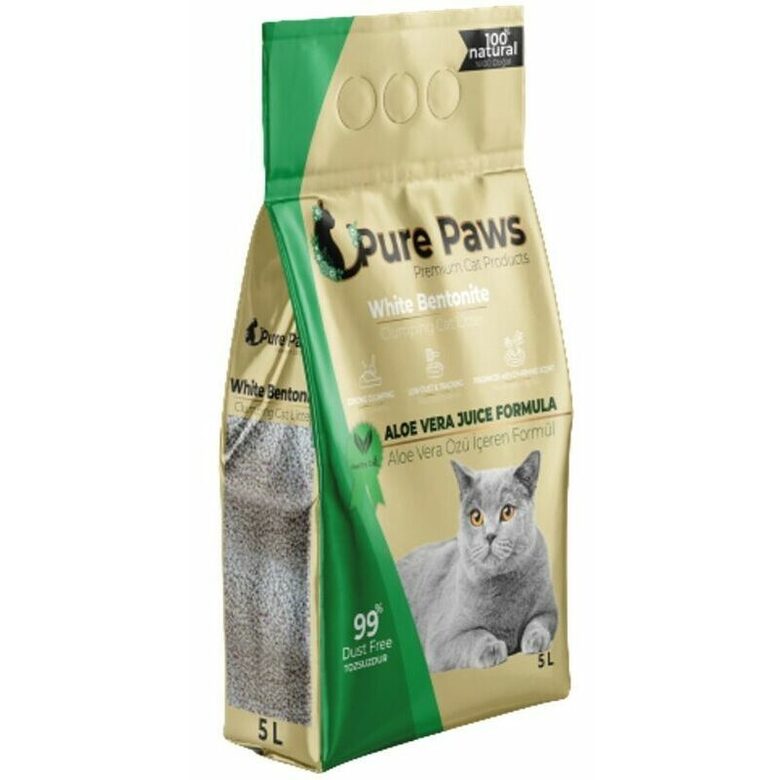 White Pure Paws cementējoši pakaiši kaķiem (alveja) 5L