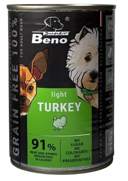 Super Beno konservi suņiem gabaliņi ar tītara gaļu mērcē 415 g