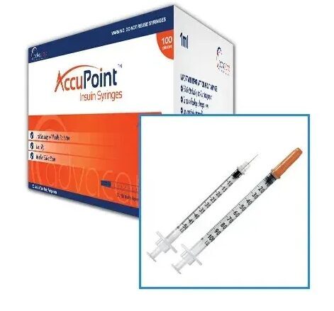 VIENKARTINIS ŠVIRKŠTAS SU ADATA INSULINUI 0.3ML/29G N100 ACCUPOINT