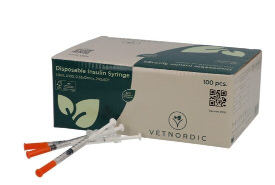 ŠĻIRCE VIENR AR ADATU INSULĪNA 1ML 29G N100 VETNORDIC /21135