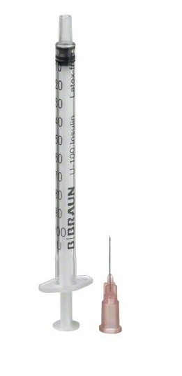 ŠĻIRCE VIENR AR ADATU INSULĪNA 1ML 26G 0.45X12MM N100 B.BRAUN