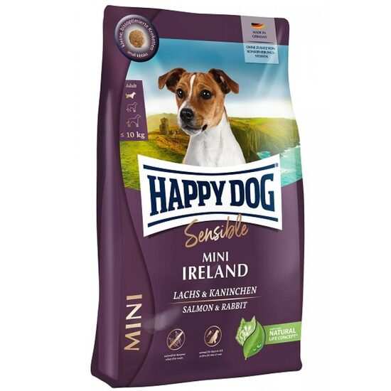Happy Dog Sensible Mini Ireland 800 g - sausā barība mazo šķirņu suņiem ar lasi & trusi