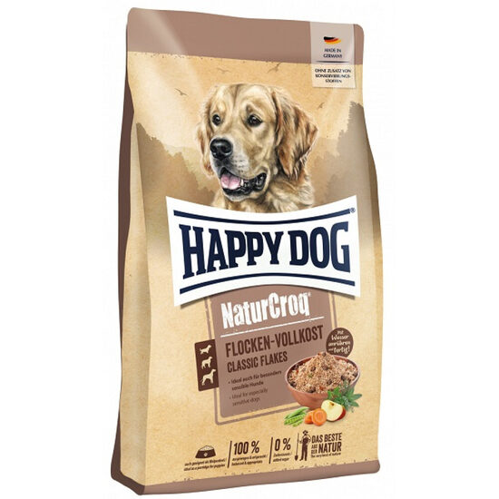 Happy Dog NaturCroq Flocken-Vollkost - dārzeņu pārslas suņiem ar gaļu 1,5 kg