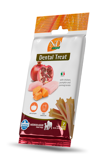 N&D DOG TREAT DENTAL PUMPKIN CHICKEN POMEGRANATE Medium/Large 100g