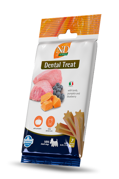 N&D DOG TREAT DENTAL PUMPKIN LAMB BLUEBERRY Mini 60g