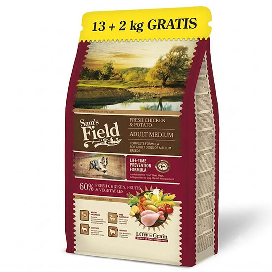 Sams Field Fresh Chicken & Potato Adult Medium 13+2 kg