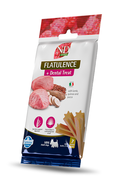 N&D DOG TREAT DENTAL QUINOA LAMB FLATULENCE Mini 60g