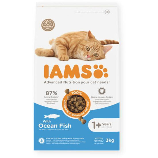 IAMS CAT ADULT With Ocean Fish - sausā barība kaķiem 3 kg