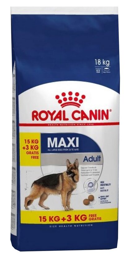 Royal Canin Maxi Adult 15 kg + 3 kg
