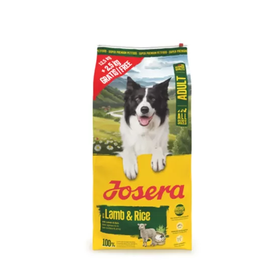 AKCIJA Josera SP suņiem A/S Adult with Lamb&Rice 15 kg ( 12.5kg + 2.5kg )