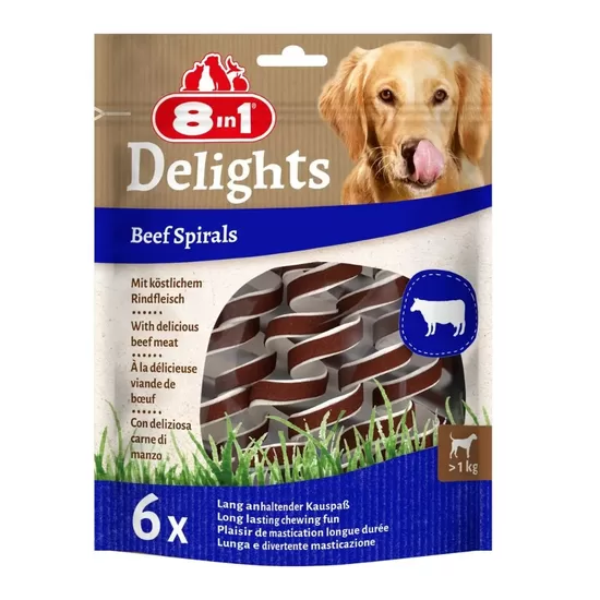 8in1 kārums suņiem - Delights Beef Spirals N6 60 g