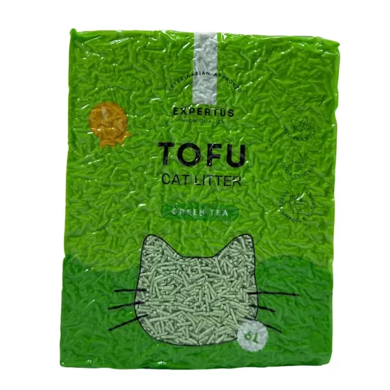 Expertus Tofu pakaiši kaķu tualetei ar zaļās tējas aromātu 6 L (2.6 kg)