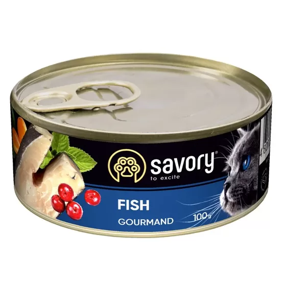 Savory Gourmand konservi kaķiem ar Zivi 100 g