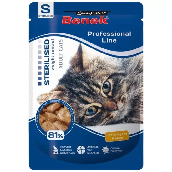 Super Benek Pouch sterilizētiem kaķiem ar gaļu, gabaliņi mērcē 100 g