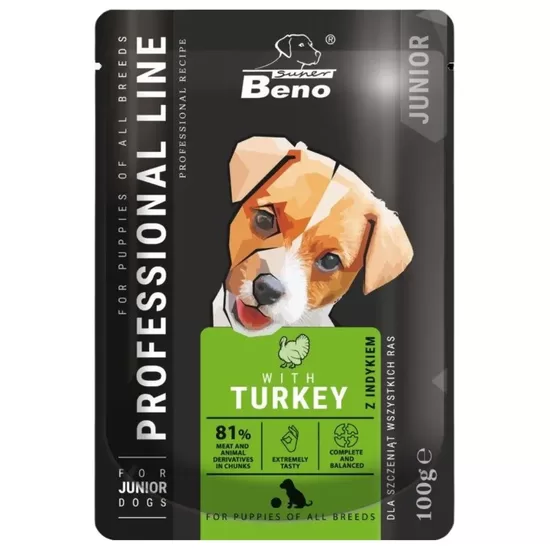 Super Beno Pouch kucēniem ar tītara gaļu 100 g