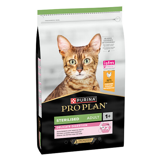 PRO PLAN STERIL DELICATE sausā barība kaķiem (vista) 10kg