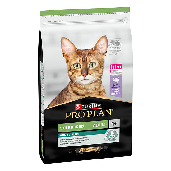 PRO PLAN STERIL RENAL sausā barība kaķiem (tītars) 10kg