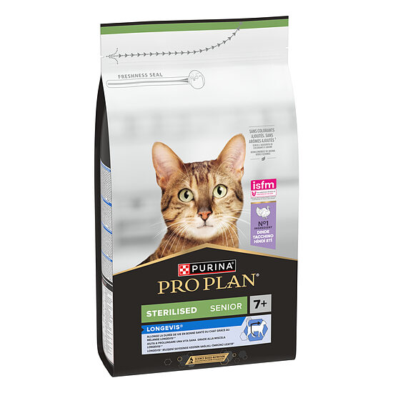 PRO PLAN STERIL LONGEVIS sausā barība kaķiem (tītars) 1,5kg