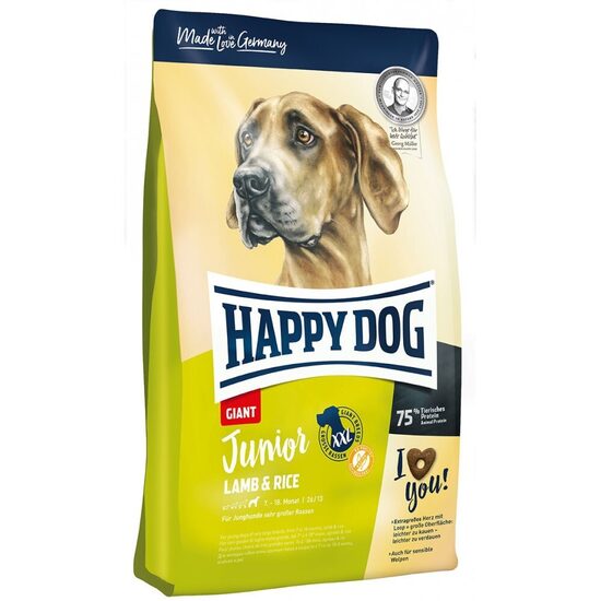 Happy Dog Junior Giant Lamb & Rice 15 kg - sausā barība kucēniem ar jēru & rīsiem