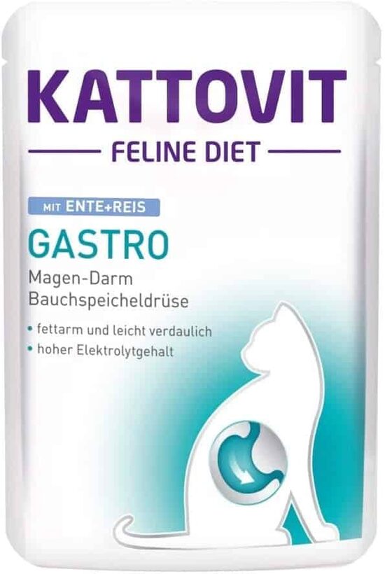 KATTOVIT Gastro Duck&Rise - Konservi kaķiem ar pīli un rīsiem 85g