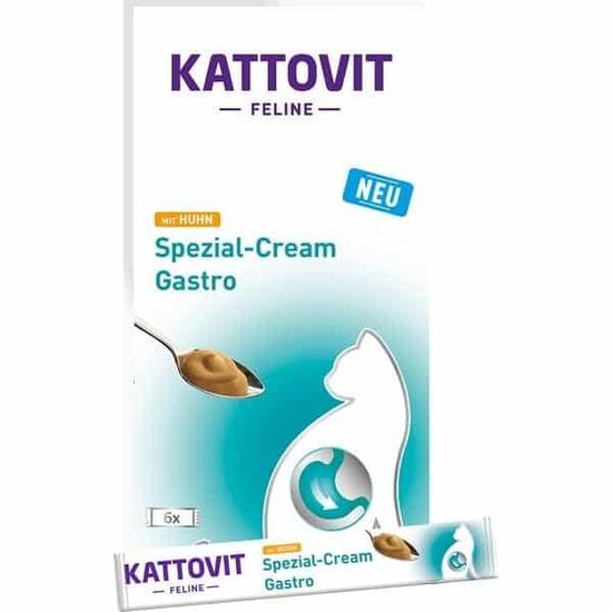 KATTOVIT Gastro Cream - Papildbarība kaķiem ar gremošanas traucējumiem 6x15g