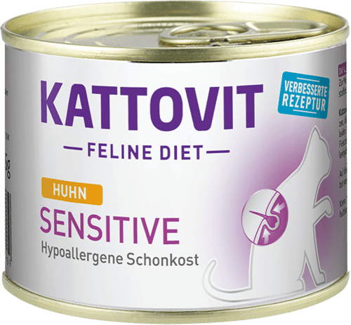 KATTOVIT Sensitive Huhn - Konservi kaķiem ar vistu 185g