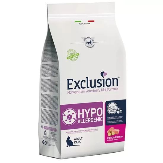 EXCLUSION Hypoallergenic barība kaķiem ar cūkgaļu un kartupeļiem 1.5 kg