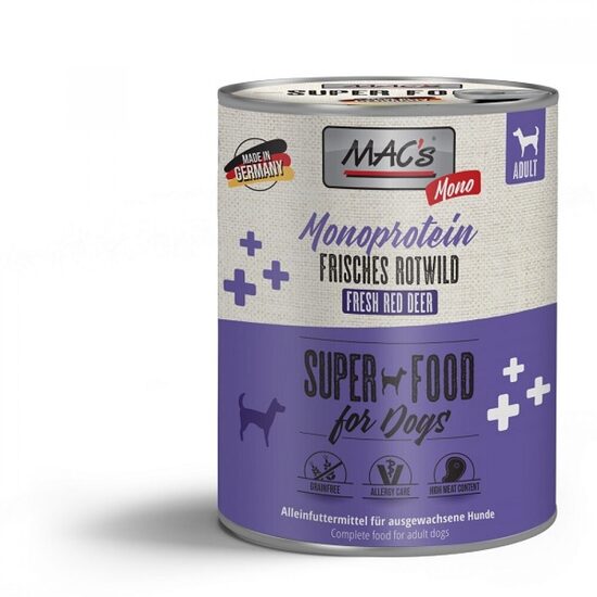 MAC's Dog Mono Sensitive Rotwild - konservi suņiem ar staltbriedi 800 g