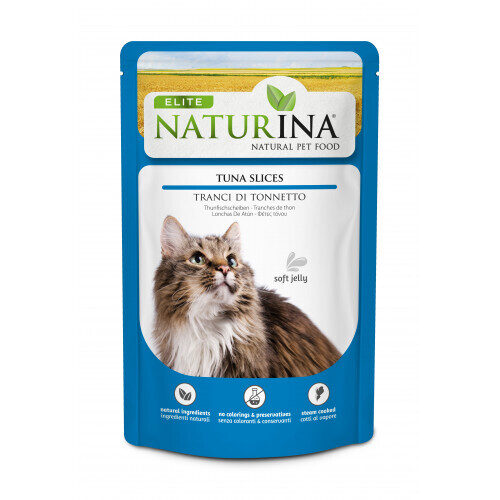 NATURINA ELITE - konservi kaķiem (pauči) tuncis gabaliņos želejā 70 g
