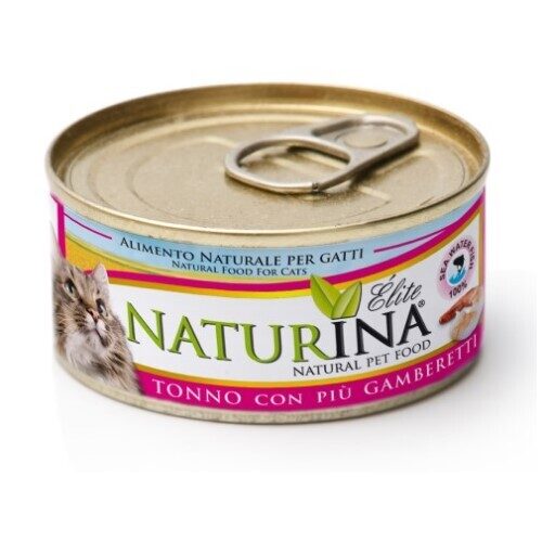 NATURINA ELITE - konservi kaķiem tuncis ar garnelēm 70 g