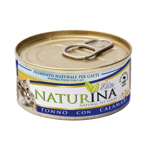 NATURINA ELITE - konservi kaķiem tuncis ar kalmāriem 70 g