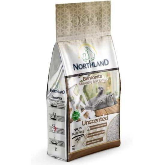 Northland Natural bez smaržas bentonīta kaķu pakaiši 10 L