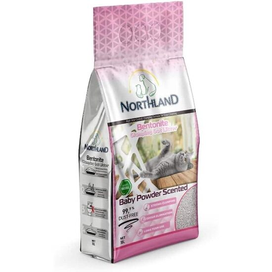 Northland Baby Powder bentonīta kaķu pakaiši ar bērnu pūdera smaržu 10L