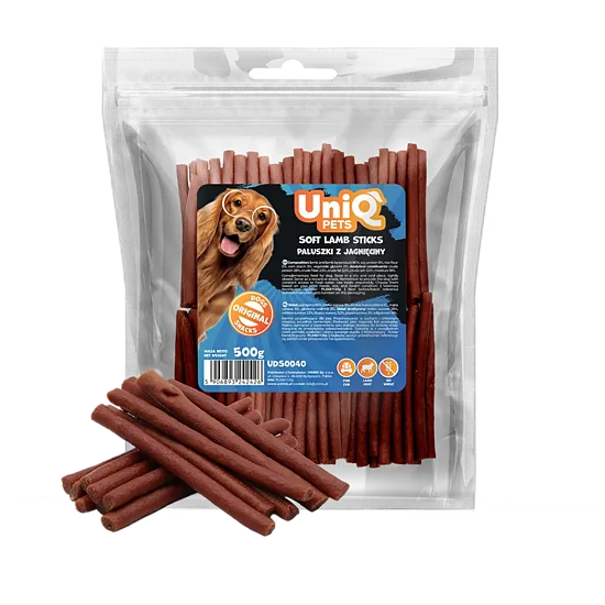UniQ Pets – Soft Lamb Sticks - Jēra gaļas pirkstiņi, 500 g
