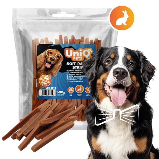 UniQ Pets – Soft Rabbit Sticks - Truša gaļas gabaliņi, 500 g