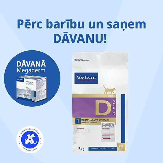 VIRBAC HPM DIET CAT DERMATOLOGY SUPPORT (1) 3 kg