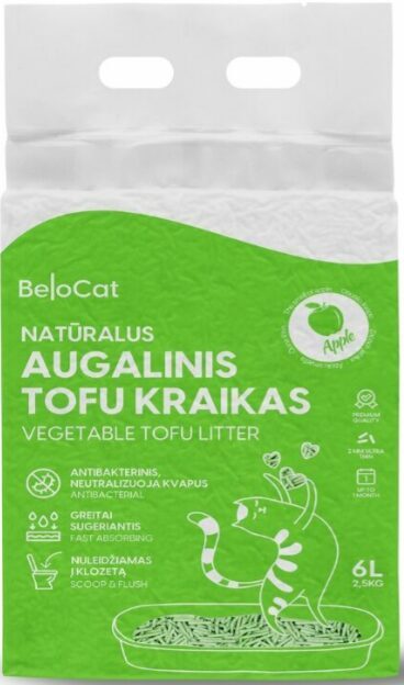 BeloCat Tofu pakaiši kaķiem Apple Scent (Ābols) 2.5 kg, 6 l
