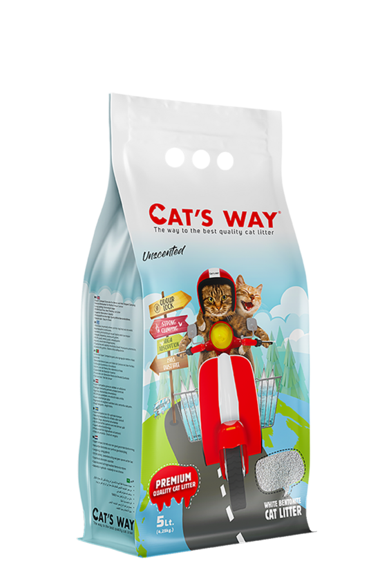Cats Way White Cat Litter, Unscented (Bez smaržas) 8.5kg/10l