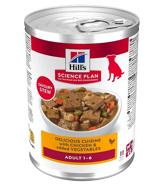 Hill’s Science Plan Adult тушёный корм с курицей и овощами для взрослых собак, 363 г