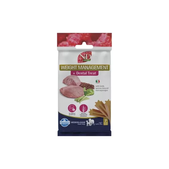 N&D DOG TREAT DENTAL QUINOA LAMB WEIGHT MANAGEMENT Medium/Large 100g