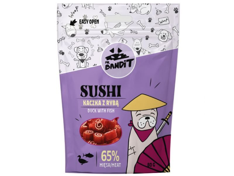 MR.BANDIT SUSHI DUCK/FISH /SUŠI ROLLI PĪLE/ZIVS 80G